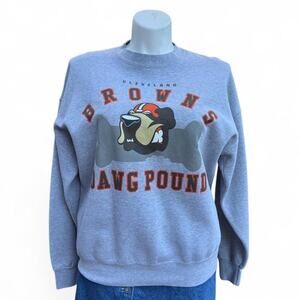 Vintage 90s Lee Cleveland Browns NFL Dawg Pound Football Crewneck Sweatshirt